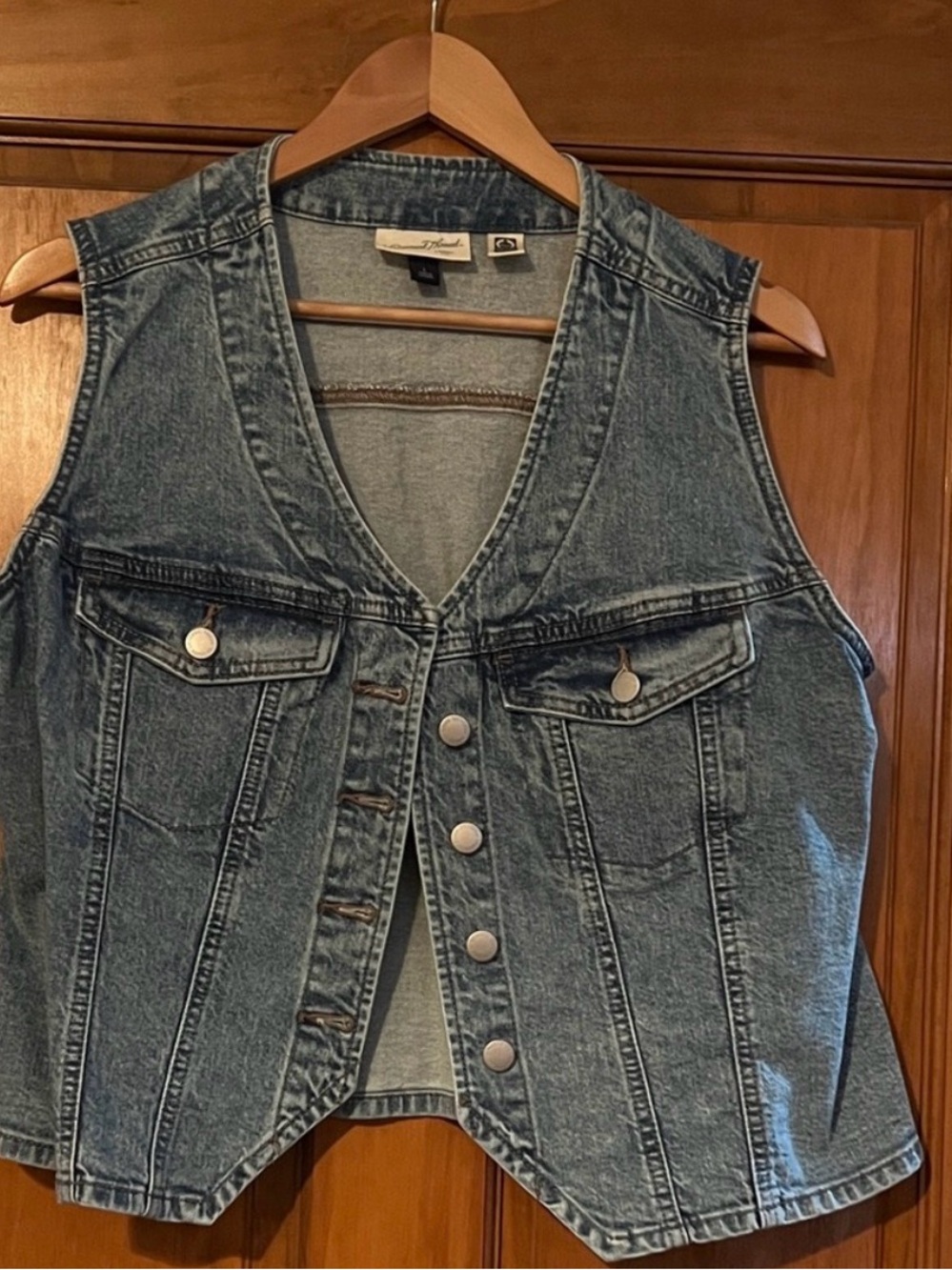 Universal Thread Blue Denim Vest with Snap Front